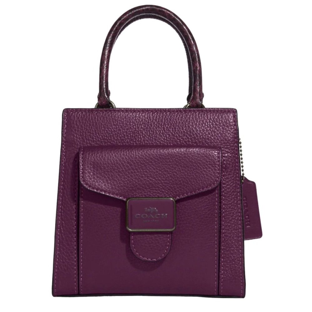 Coach Plum Purple Leather Top-Handle Satchel